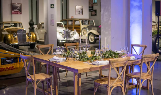 Avant-garde scenario with vintage cars 